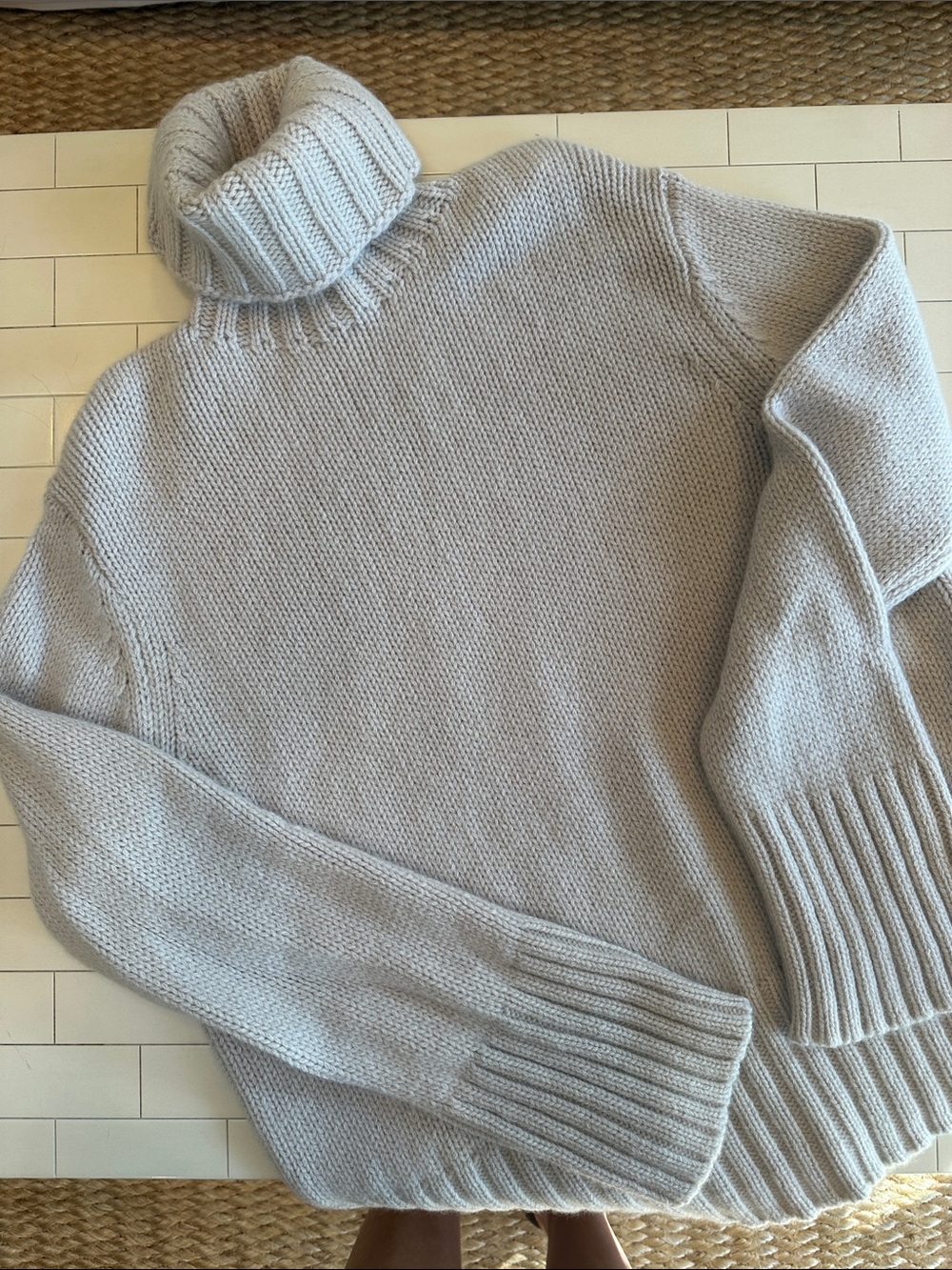 JENNI KAYNE Grey Cashmere Jet Turtleneck Sweater (XS)